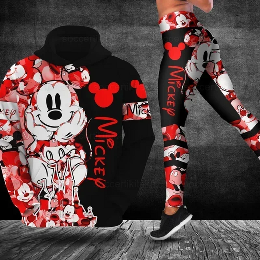 Disney Minnie 3D Hoodie Women's Hoodie Set Mickey Yoga Pants Sweatpants Disney Yoga Hoodie Leggings Fashion Tracksuit